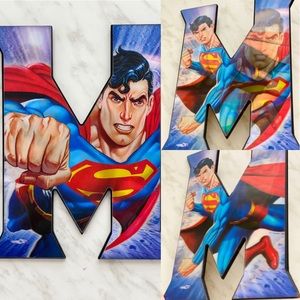 Superman Lenticular Letter M Wood Wall Decor